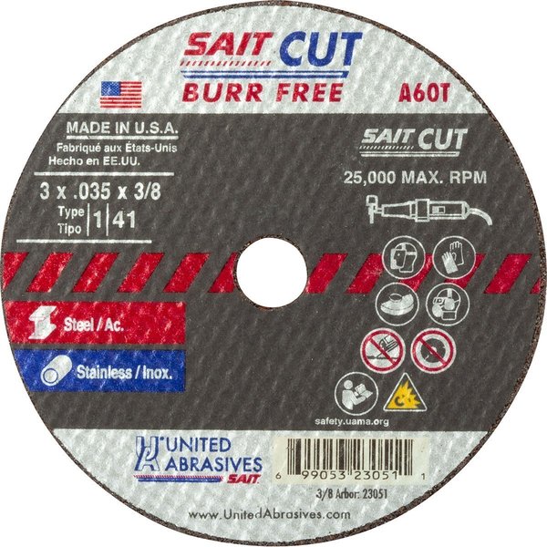 United Abrasives/Sait Cutting WheelT14x116x58A60TPK50 23062